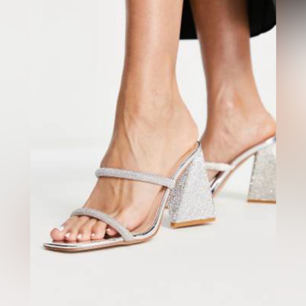 Silver sparkle Heels